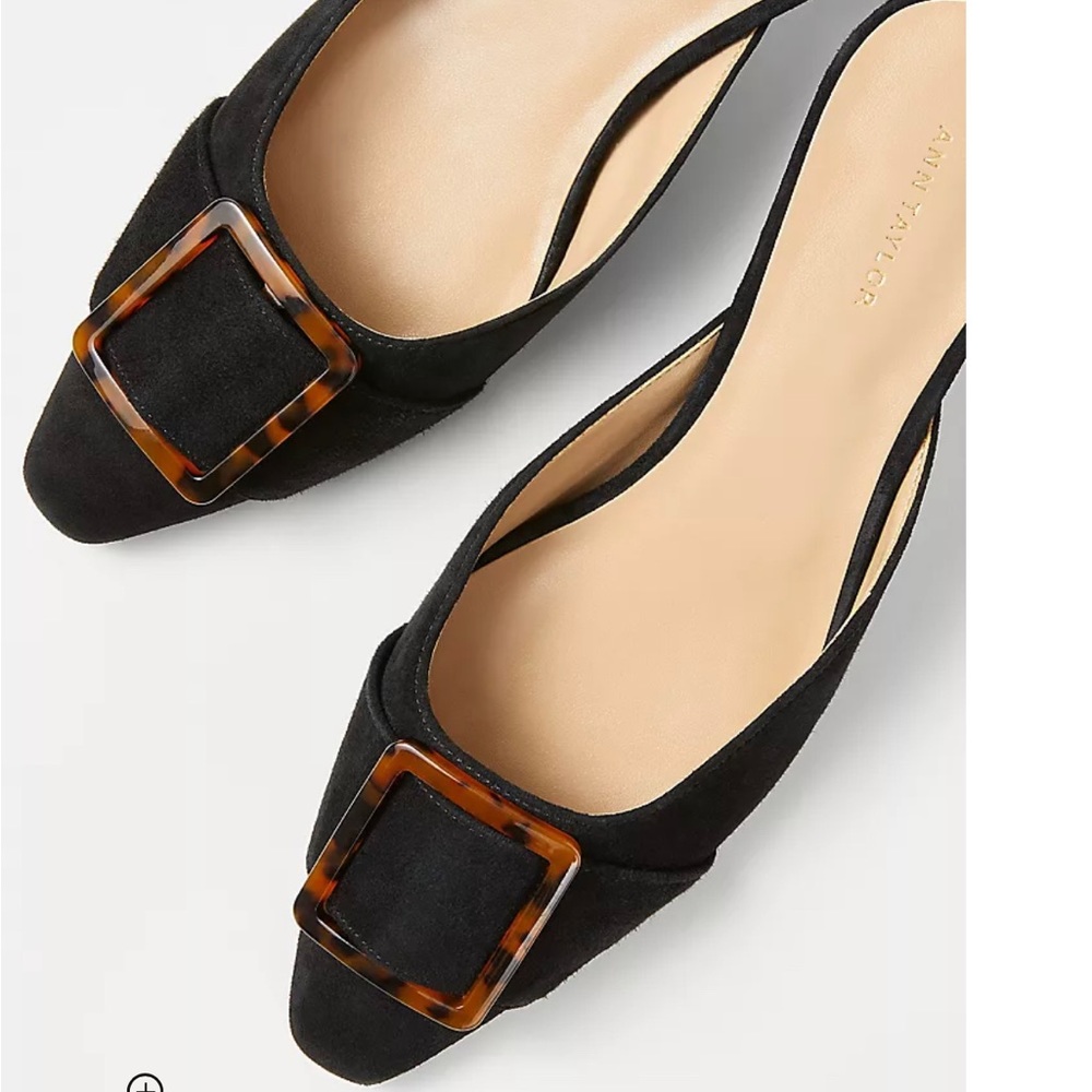Tortoiseshell Print Buckle Suede Mule Pumps